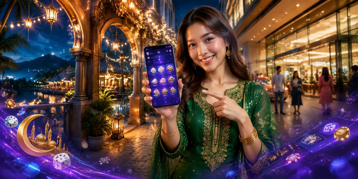 Suasana meriah Hari Raya di Langkawi dengan promosi loteri dan kasino dalam talian